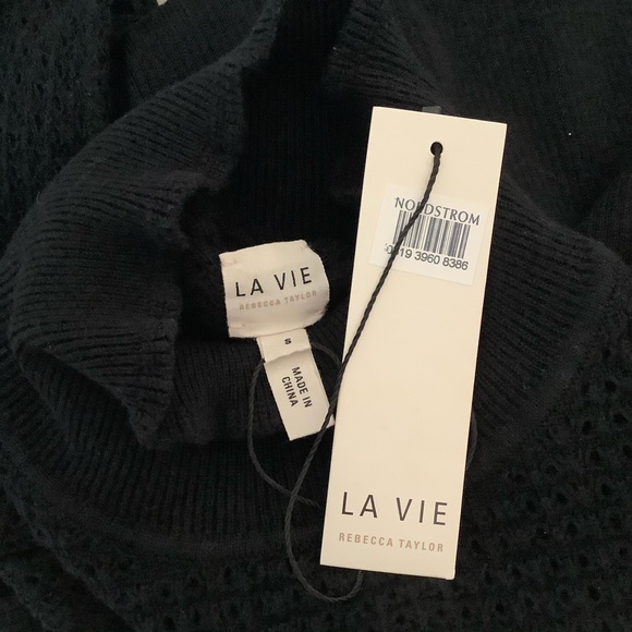 🖤La Vie Pointelle Wool & Cotton Turtleneck Sweater - Picture 11 of 13